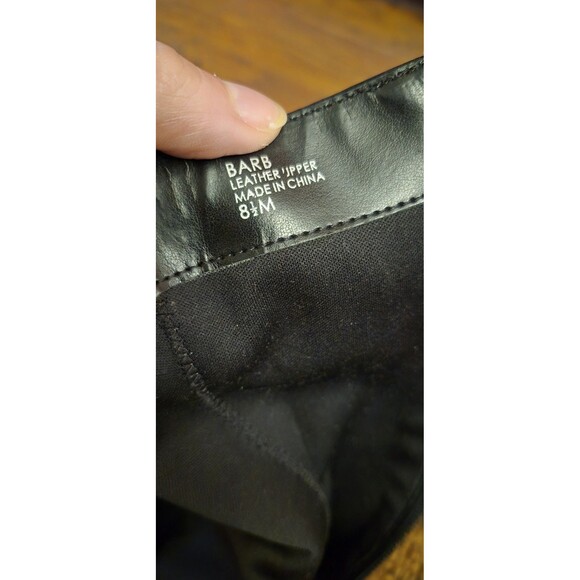 HTF Ellen Tracy BARB Boot 8.5 M Black Leather Dressy Kitten Heel Patent Accent - Picture 7 of 7